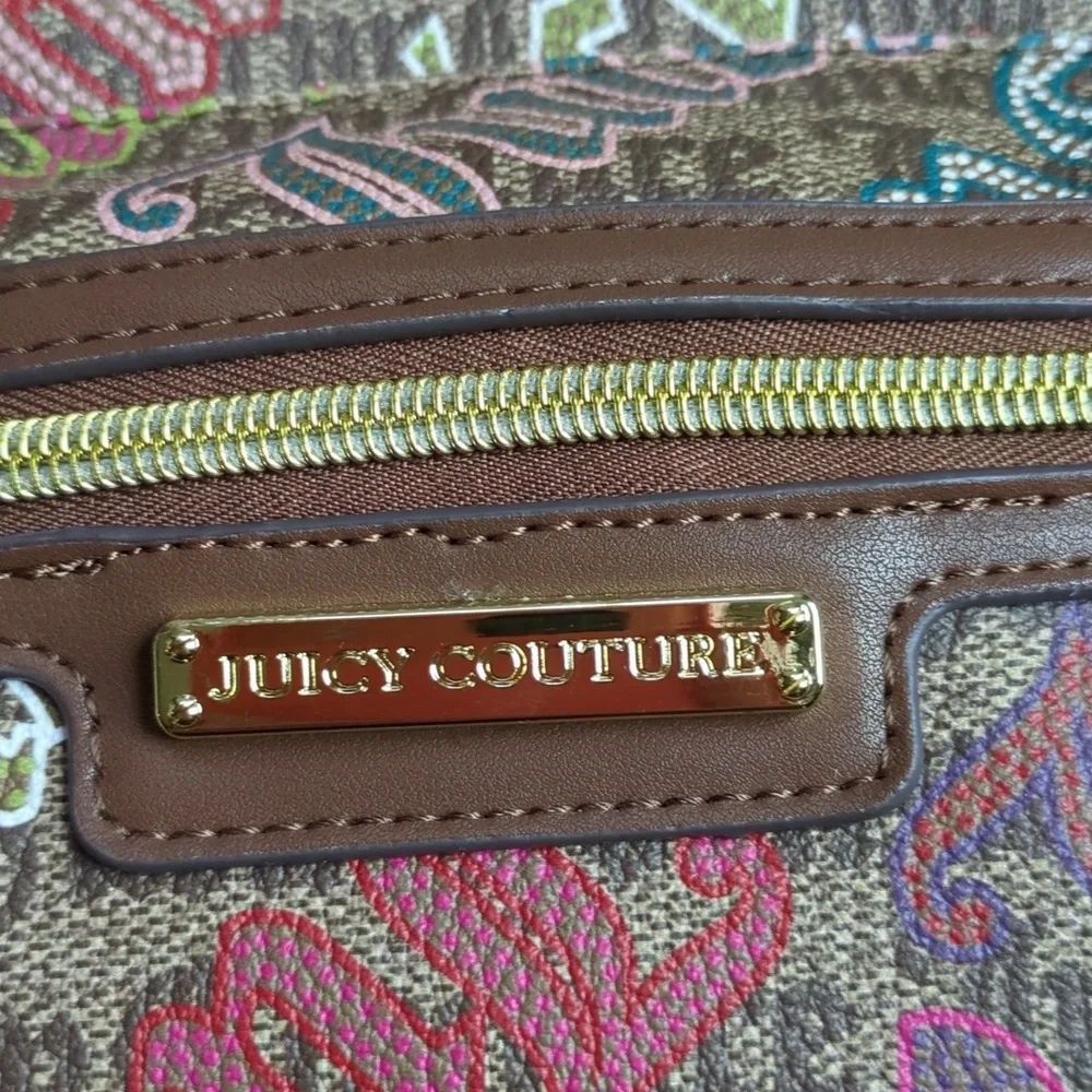 NWT Juicy Couture Graffiti Logo Mini Backpack Y2K Vibes Brown And Multicolor